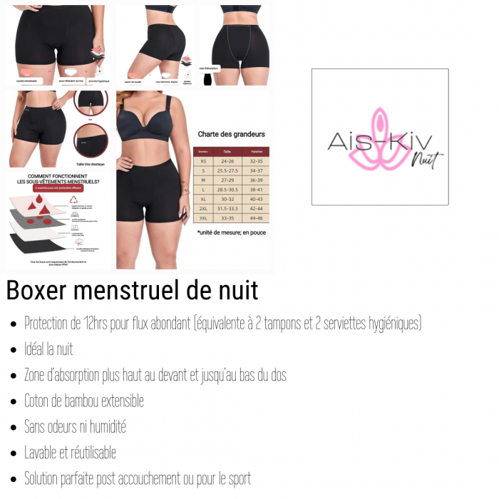 Menstrual night boxer shorts