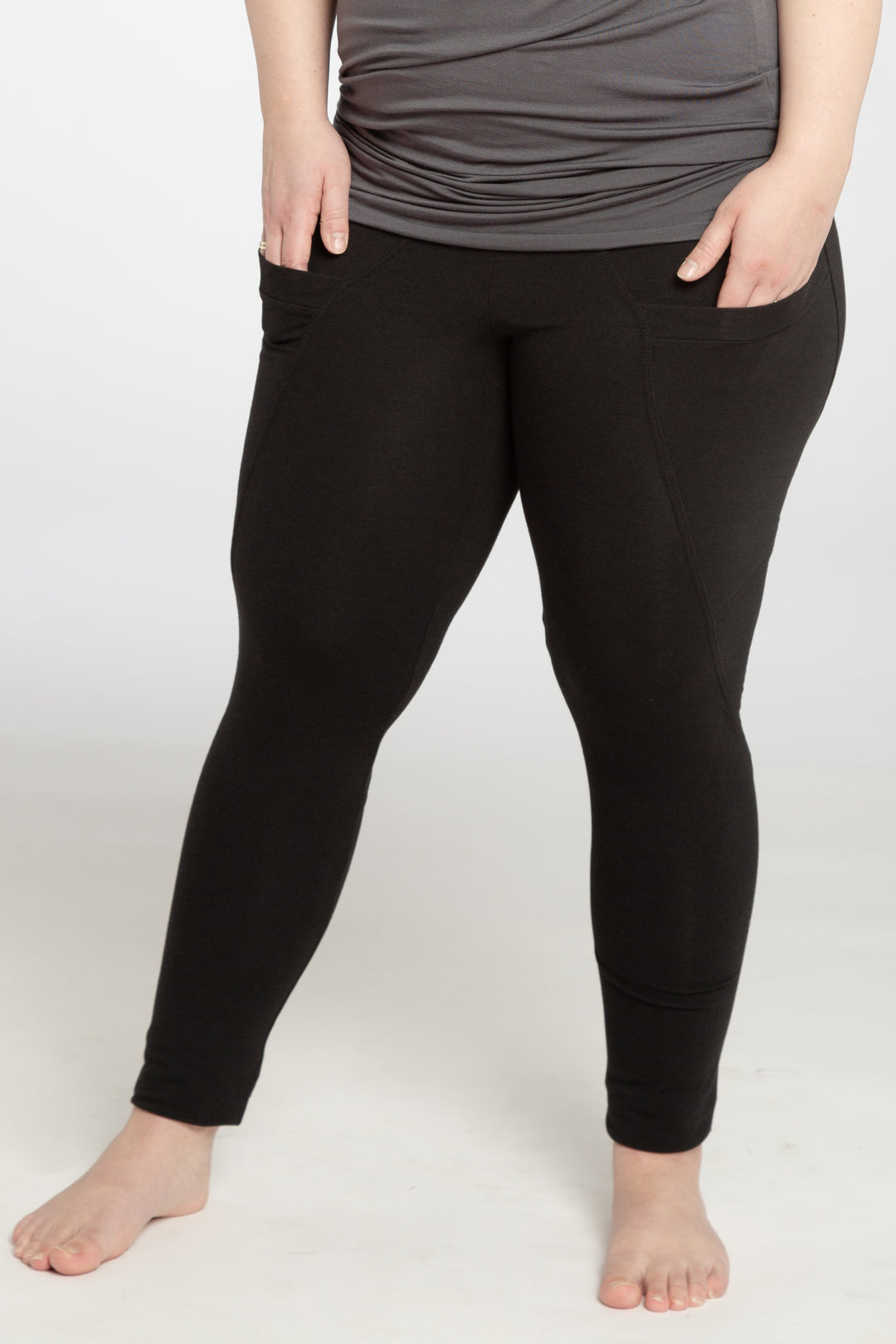 legging taille haute noir en bambou