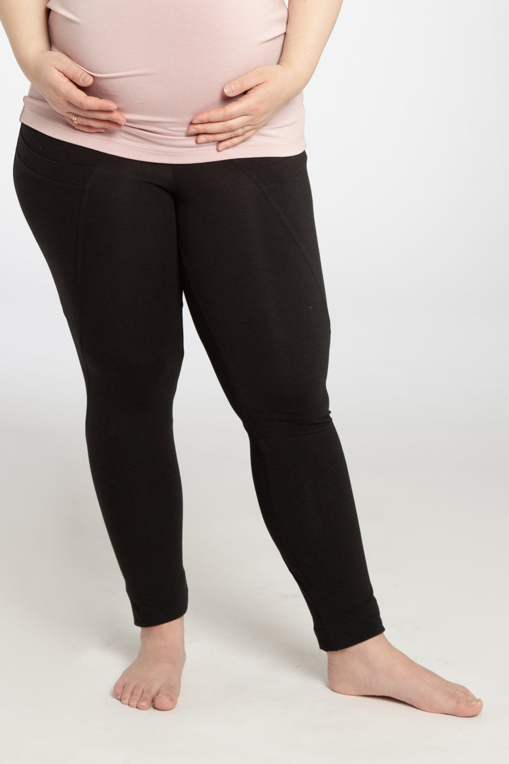 legging taille haute noir en bambou