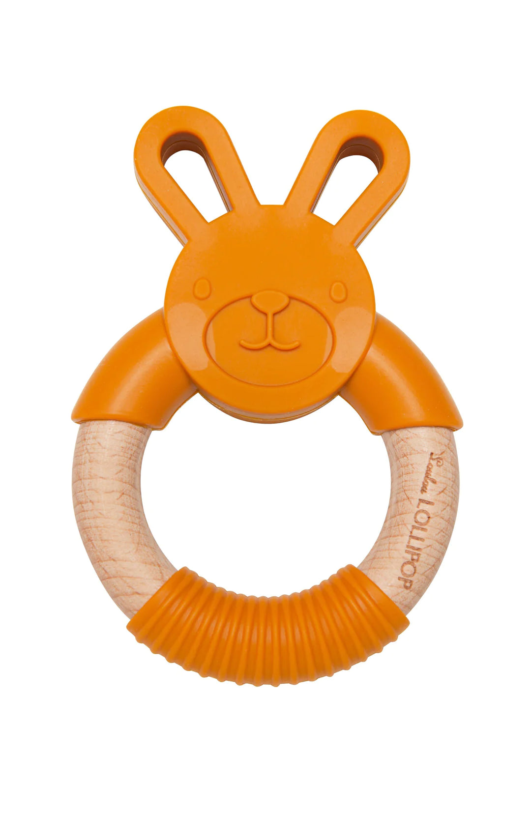 Bunny Silicone and Wood Teething ring - Golden