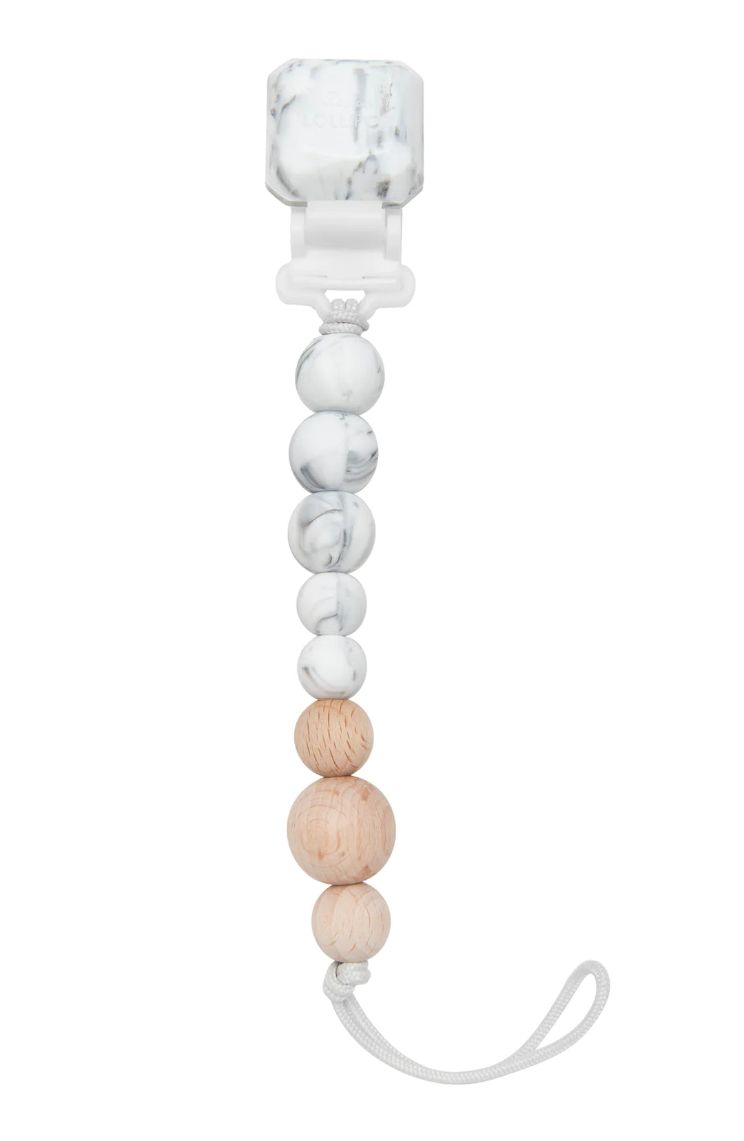 Colour Pop Silicone and Wood Pacifier Clip - Marble