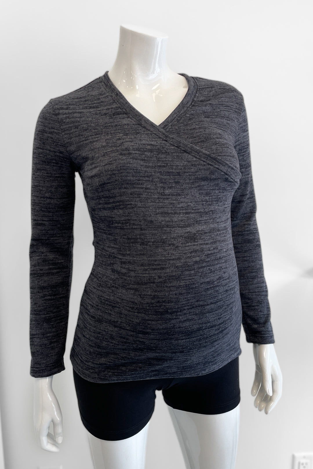 Crossover Sweater - Grey Knit