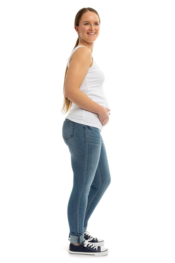 Isabelle Maternity Jeans, skinny with Bellyband - Medium Blue