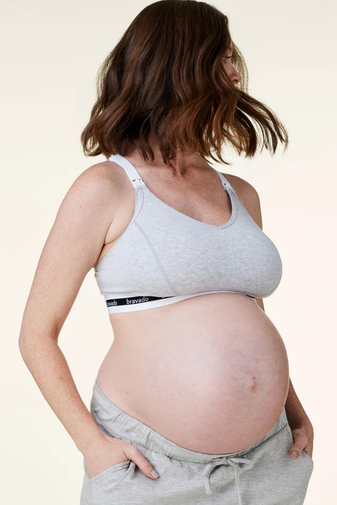Motherhood Maternity Nursing Bra Size L Gray Full-Busted Seamless NWT -  Helia Beer Co