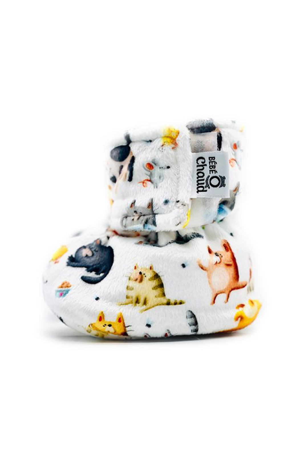 Velcro Baby Slippers - Cats