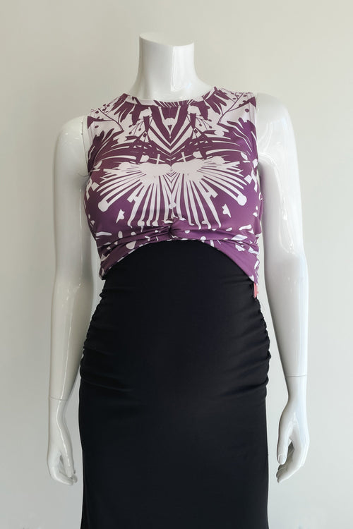 Camisole courte nouée - Feuille Violette - Atelier Véronique B