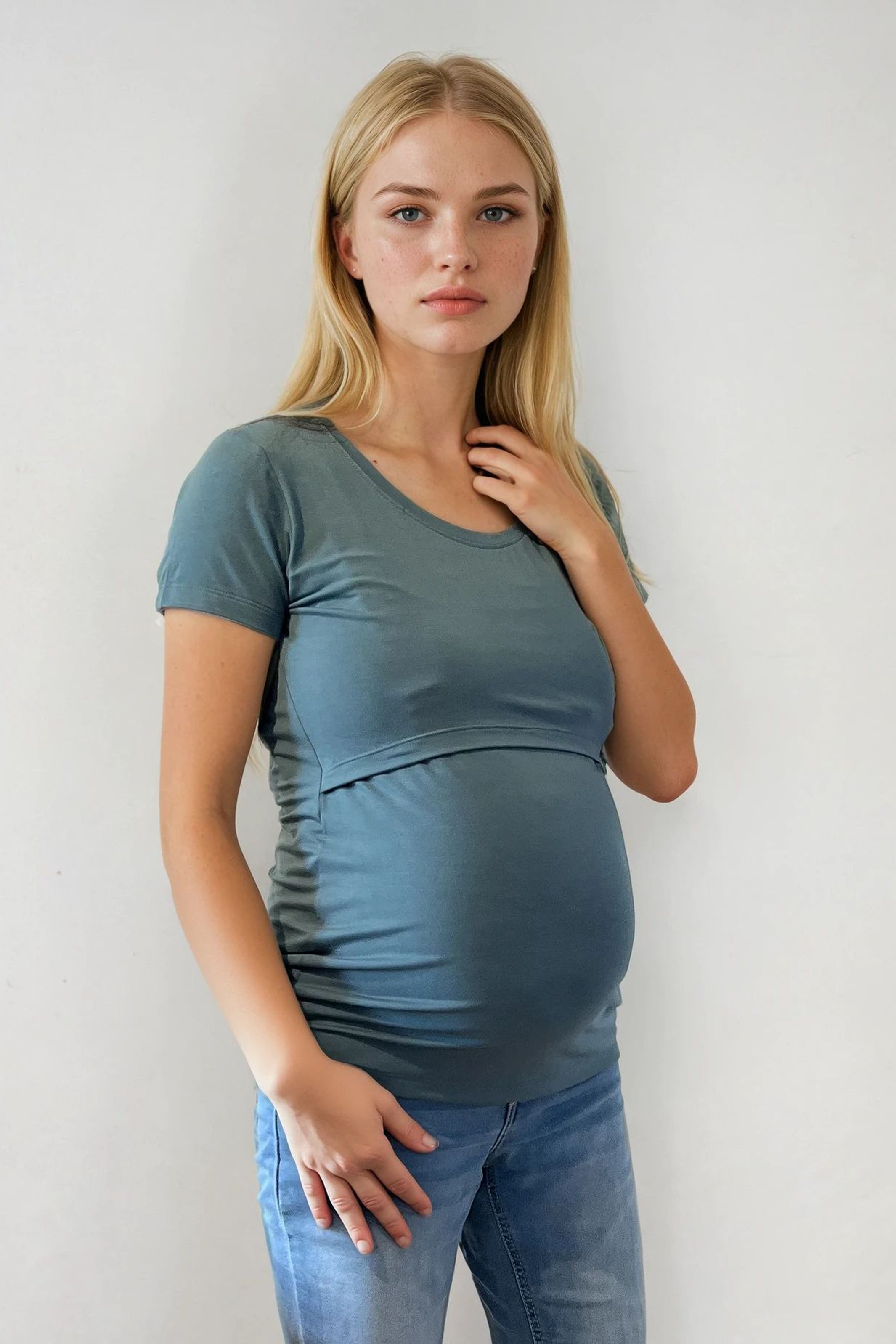 Chandail Allaitement Célia - Vert Celadon - Atelier Véronique B