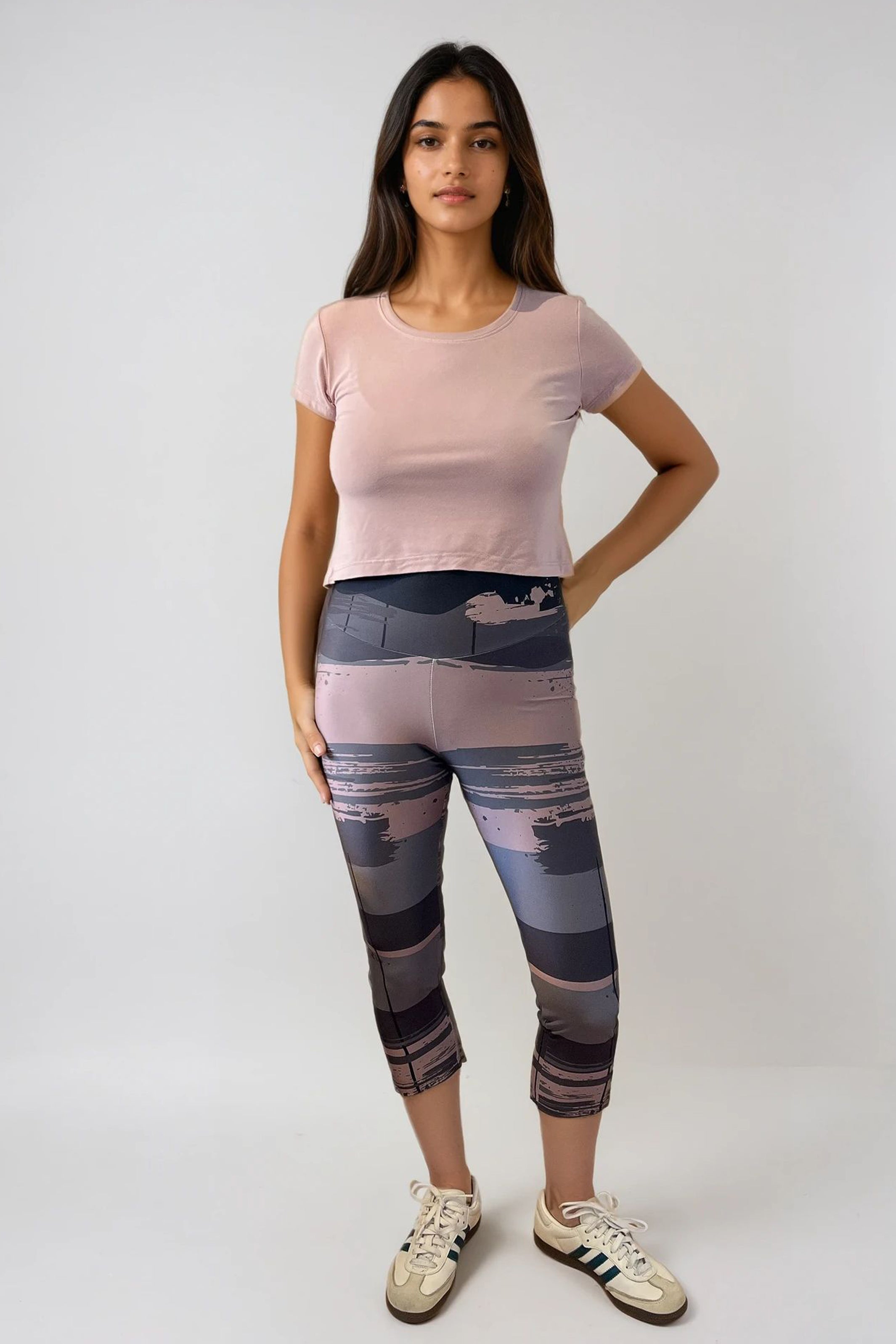 Legging Virginie - Bande Rose - Atelier Véronique B