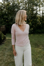 Manche Longue V plongeant - Rose Blush - Atelier Véronique B