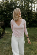 Manche Longue V plongeant - Rose Blush - Atelier Véronique B