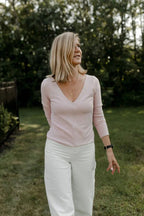 Manche Longue V plongeant - Rose Blush - Atelier Véronique B
