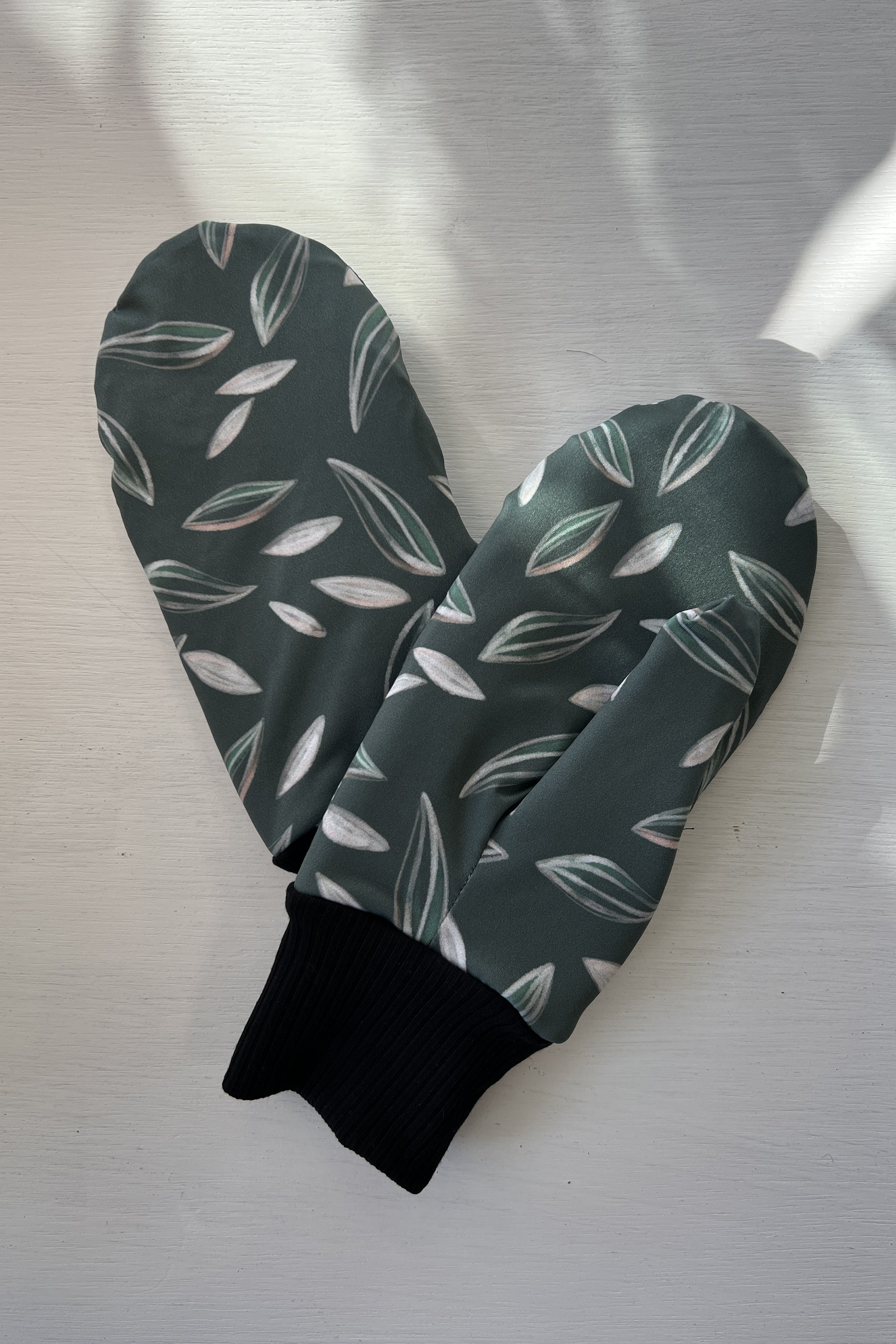 Mitaine Zenith - Feuilles Vertes - Atelier Véronique B