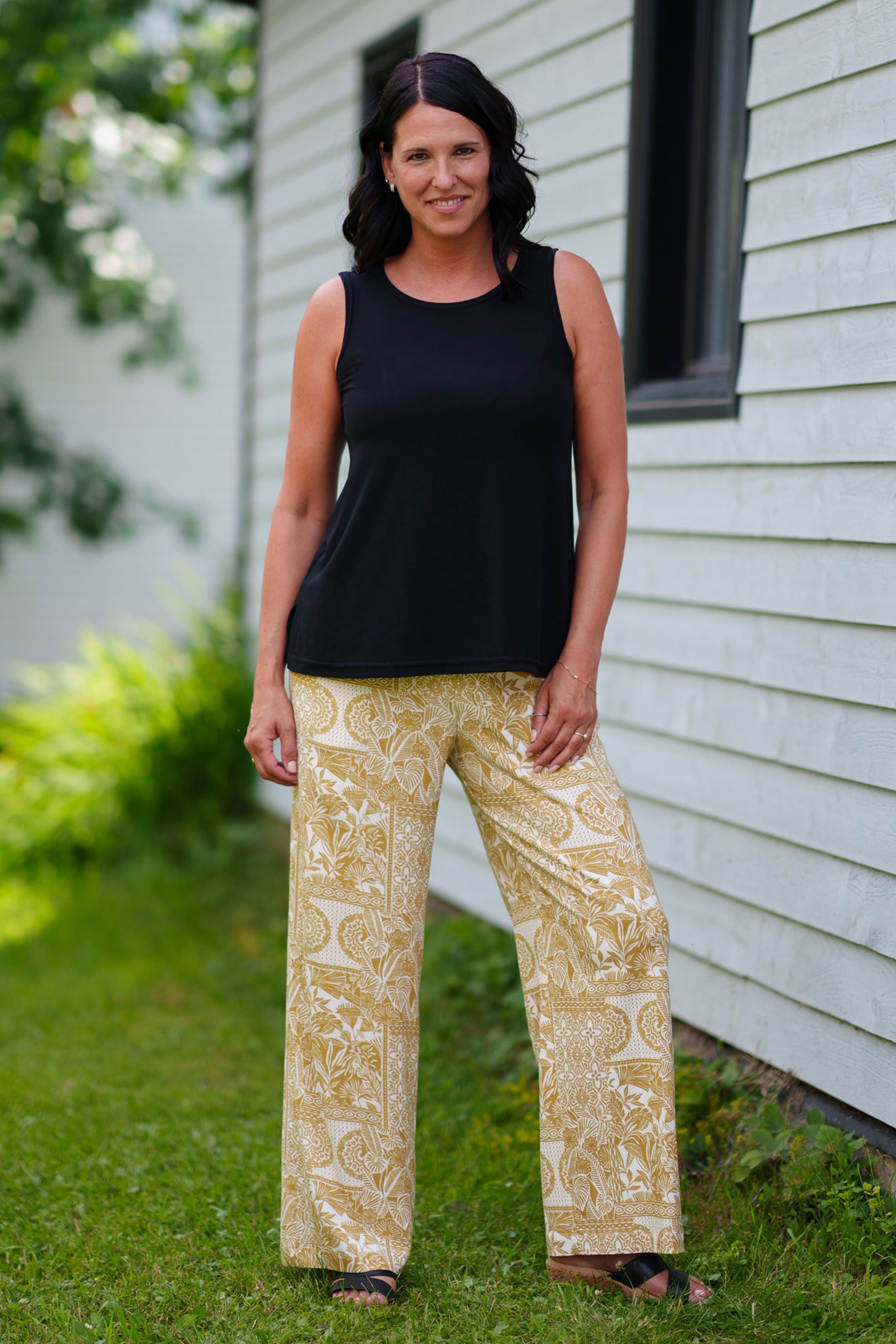 Palazo mango Ocre et ivoire - Atelier Véronique B