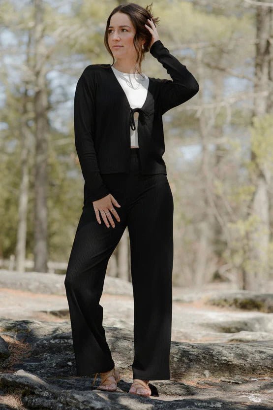 Pantalon jambes larges rib bambou - Atelier Véronique B