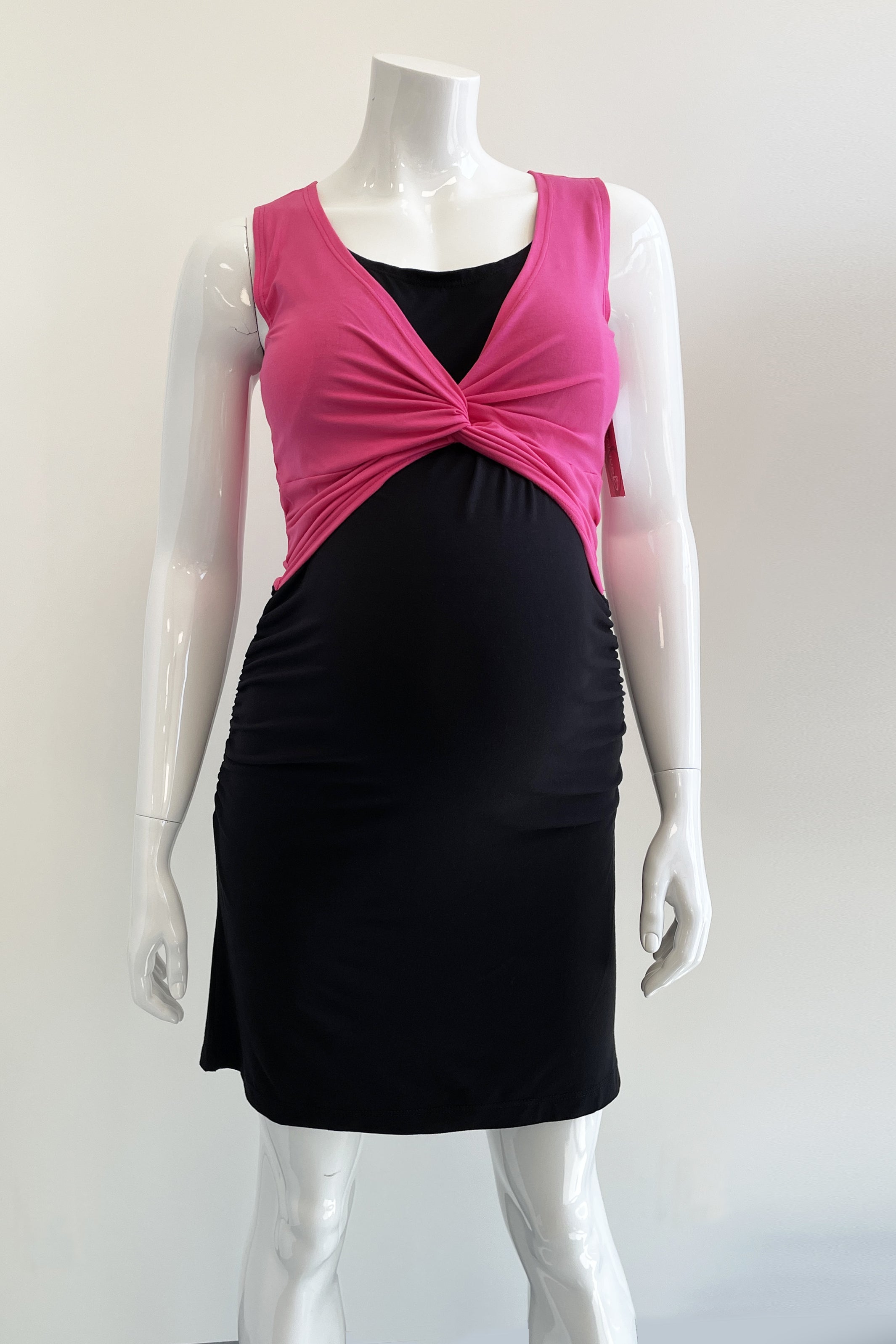 Robe Valérie - Noir et Fushia - Atelier Véronique B