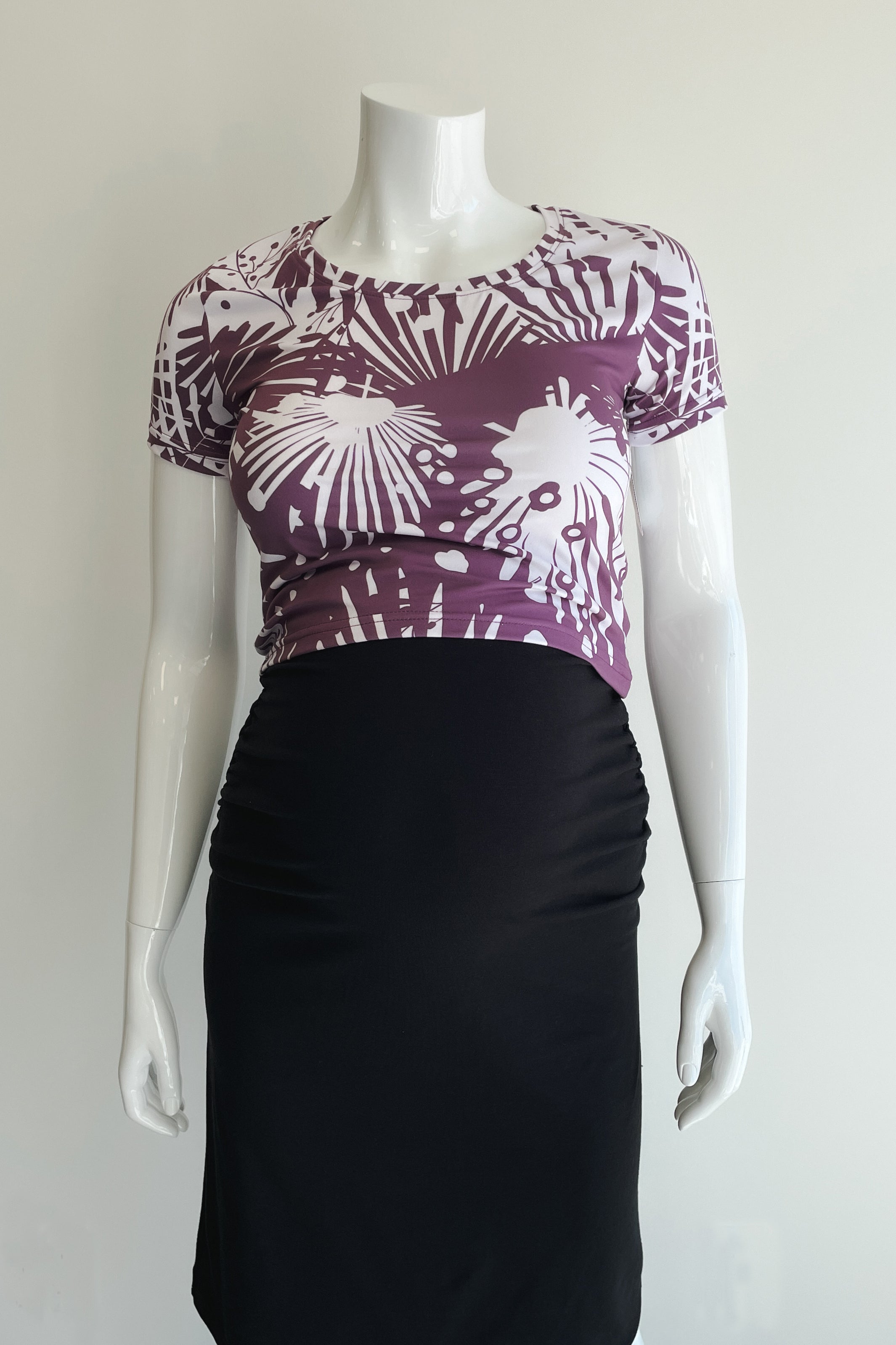 T-shirt cropped - Feuille Violette - Atelier Véronique B