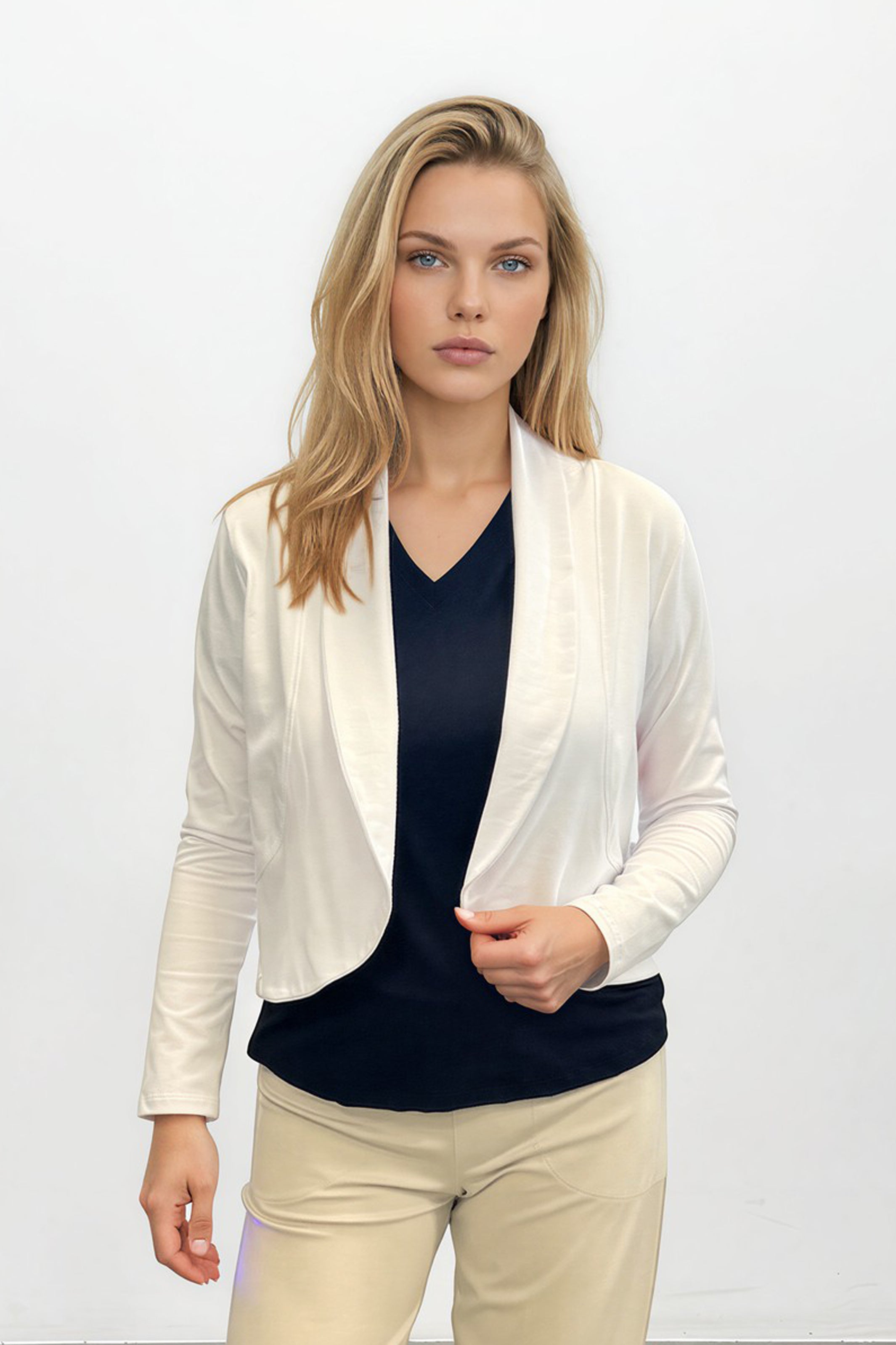 Veste Olive, manche longue, en tricot - Atelier Véronique B