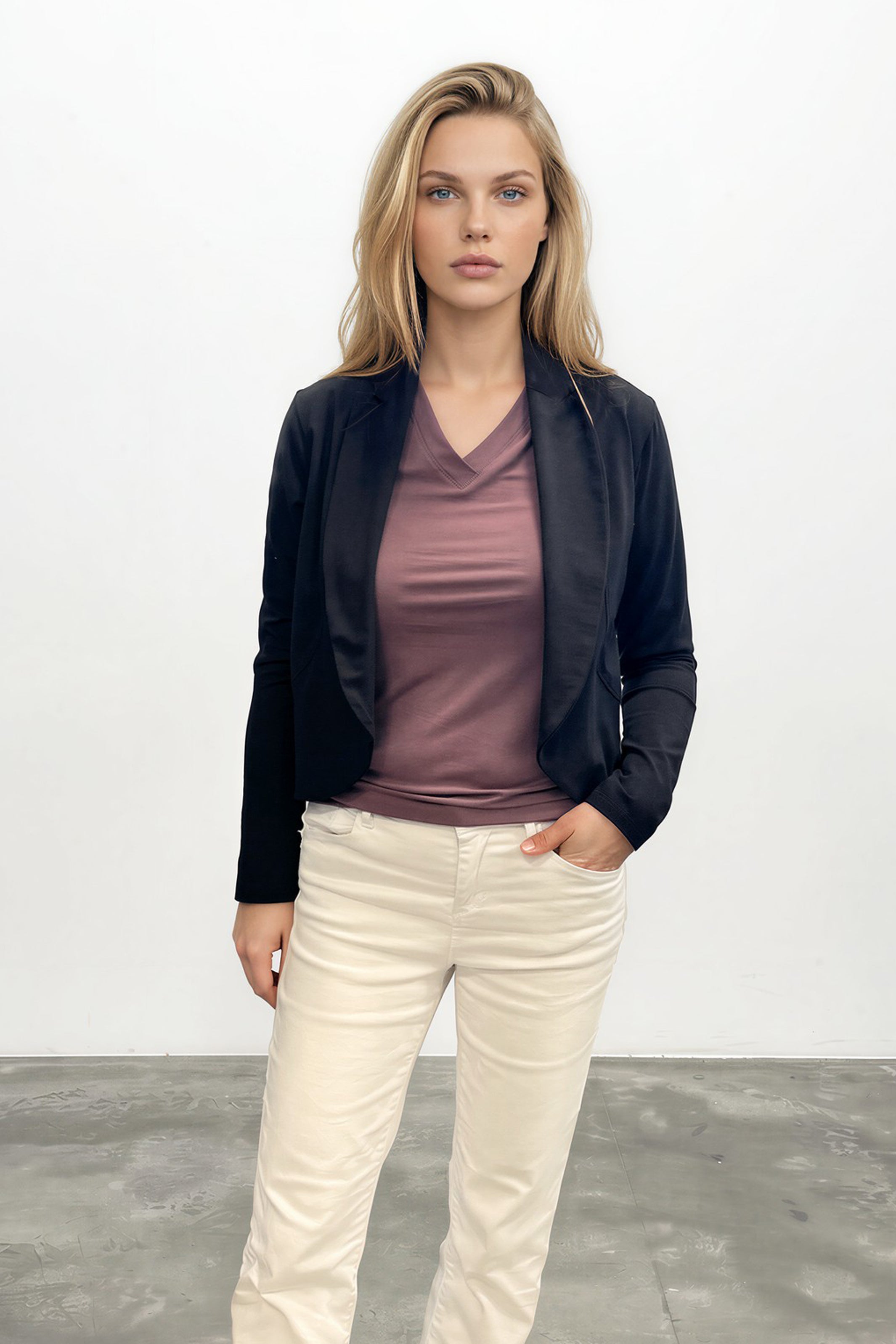 Veste Olive, manche longue, en tricot - Atelier Véronique B
