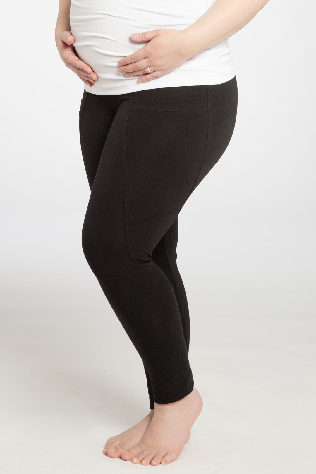 Bella Maternity leggings with pockets- black – Atelier Véronique B