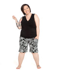 Short Tara - Floral Noir et blanc