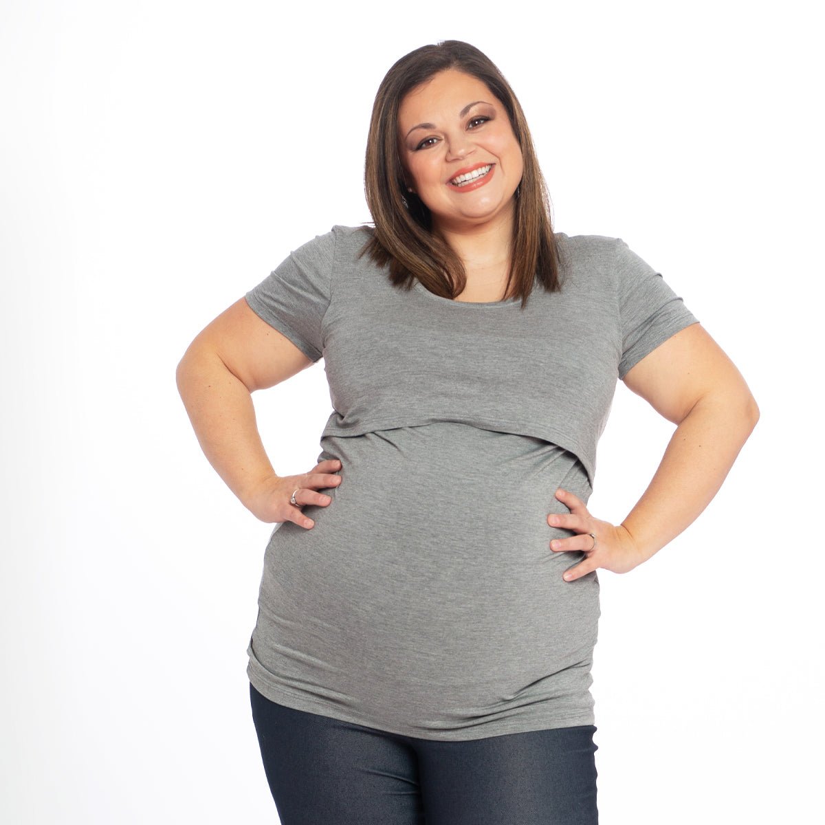 Chandail Allaitement Célia - Gris - Atelier Véronique B