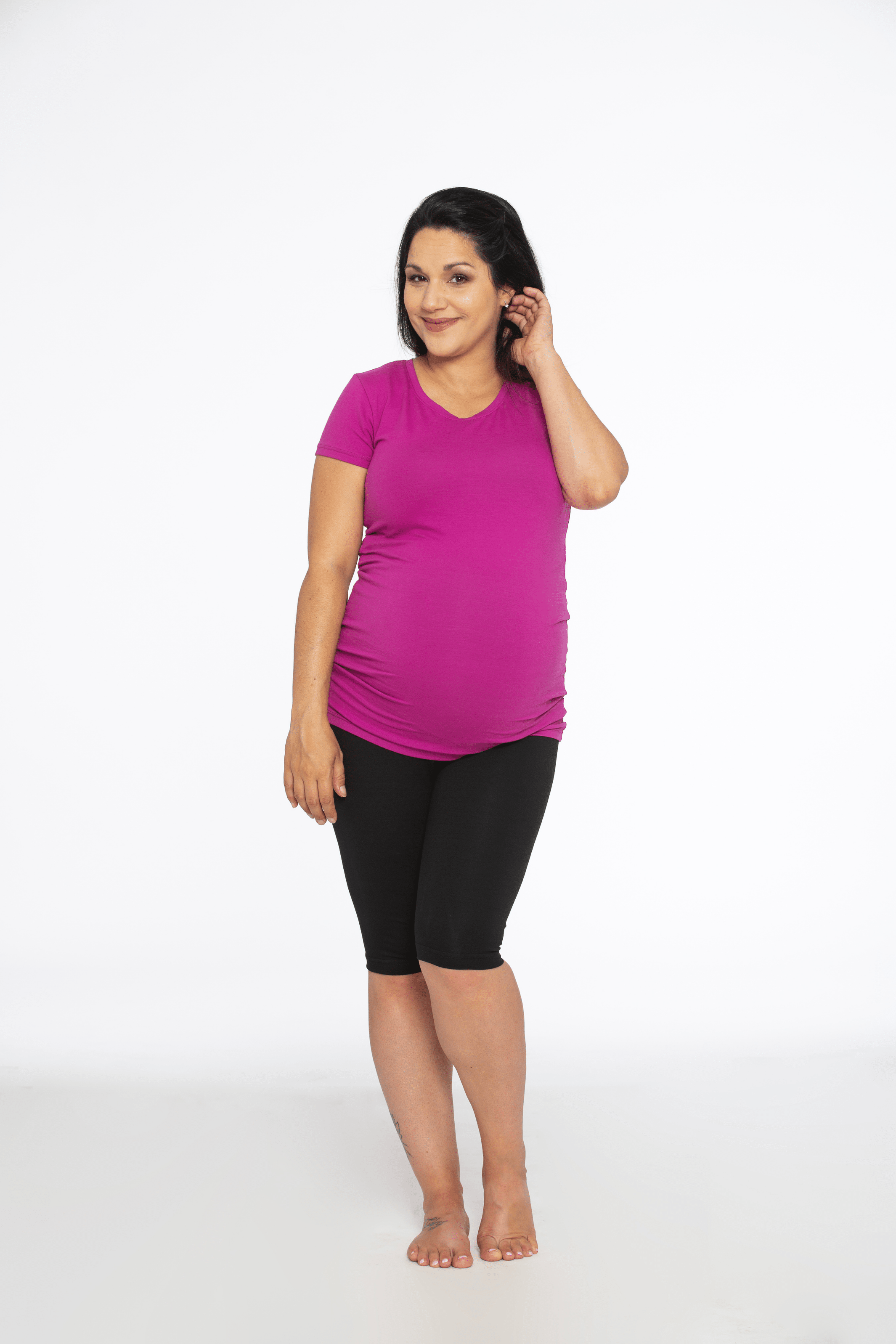 Short ''biker'' Maternité - Noir - Atelier Véronique B