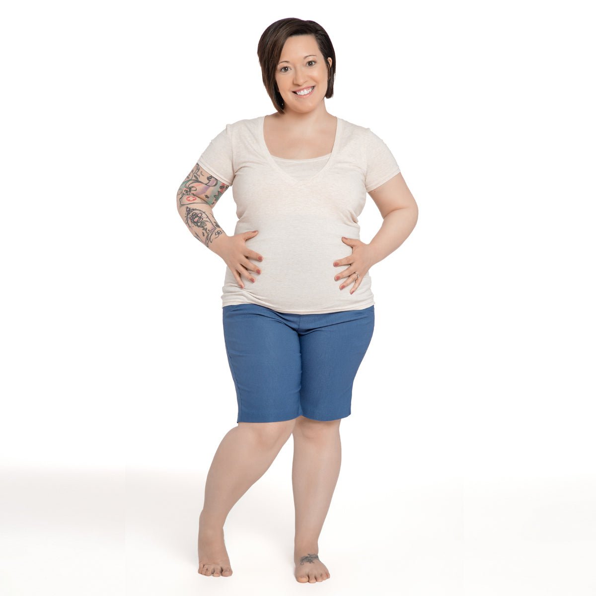 Short Tara - Bleu Océan - Atelier Véronique B