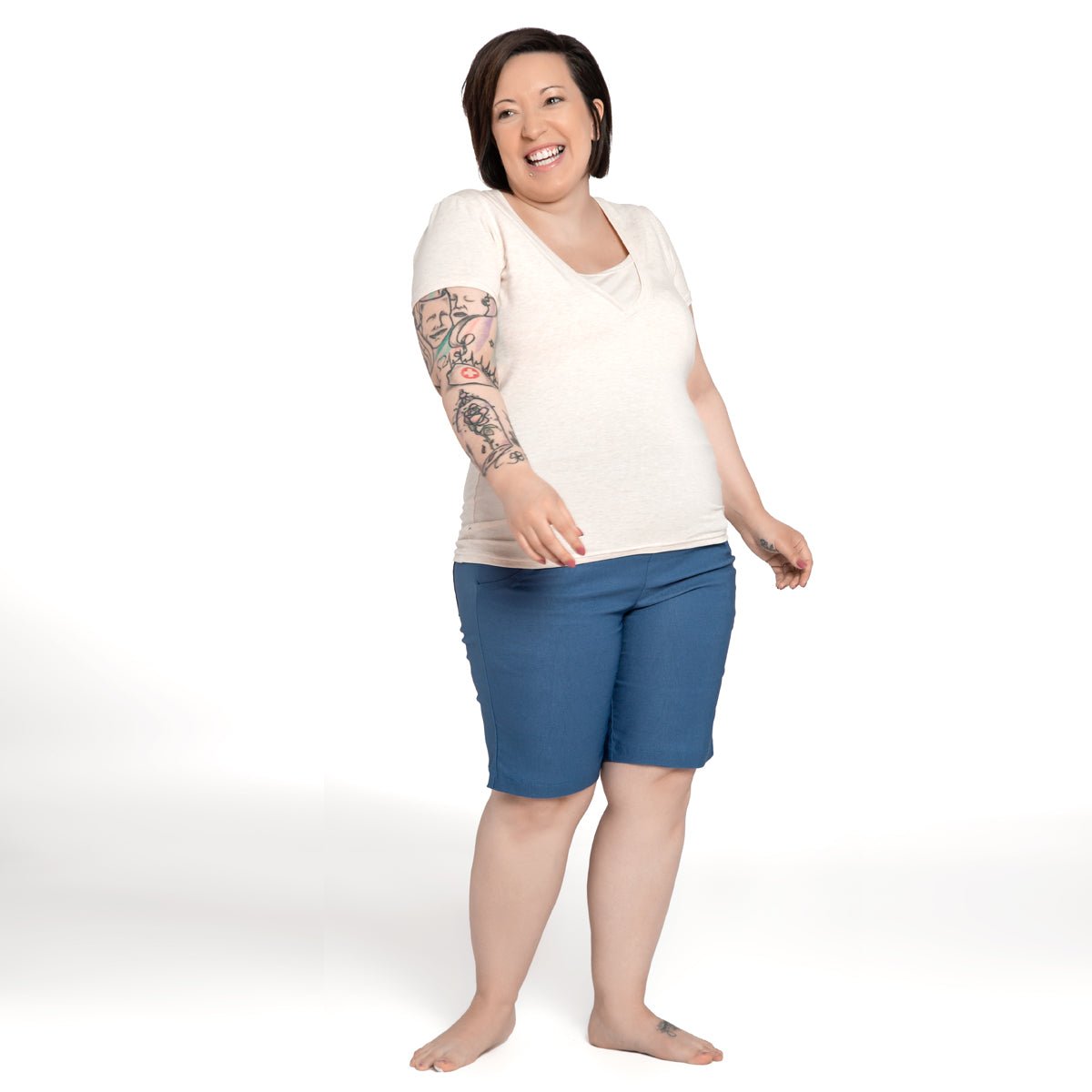 Short Tara - Bleu Océan - Atelier Véronique B